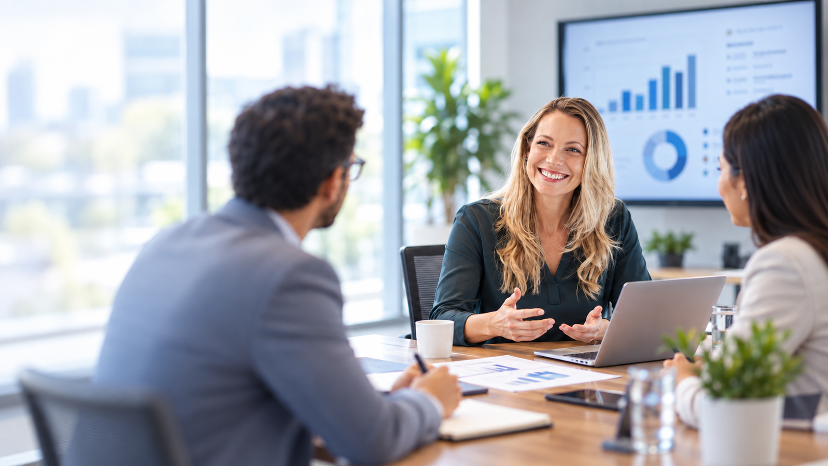 Financial professionals discussing auto loan recapture results